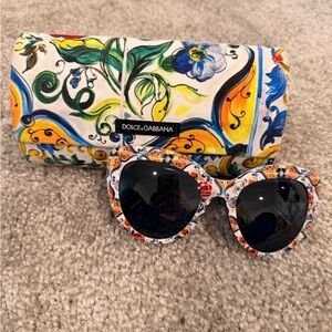 Dolce & Gabbana Multicolor Floral Sunglasses with Case